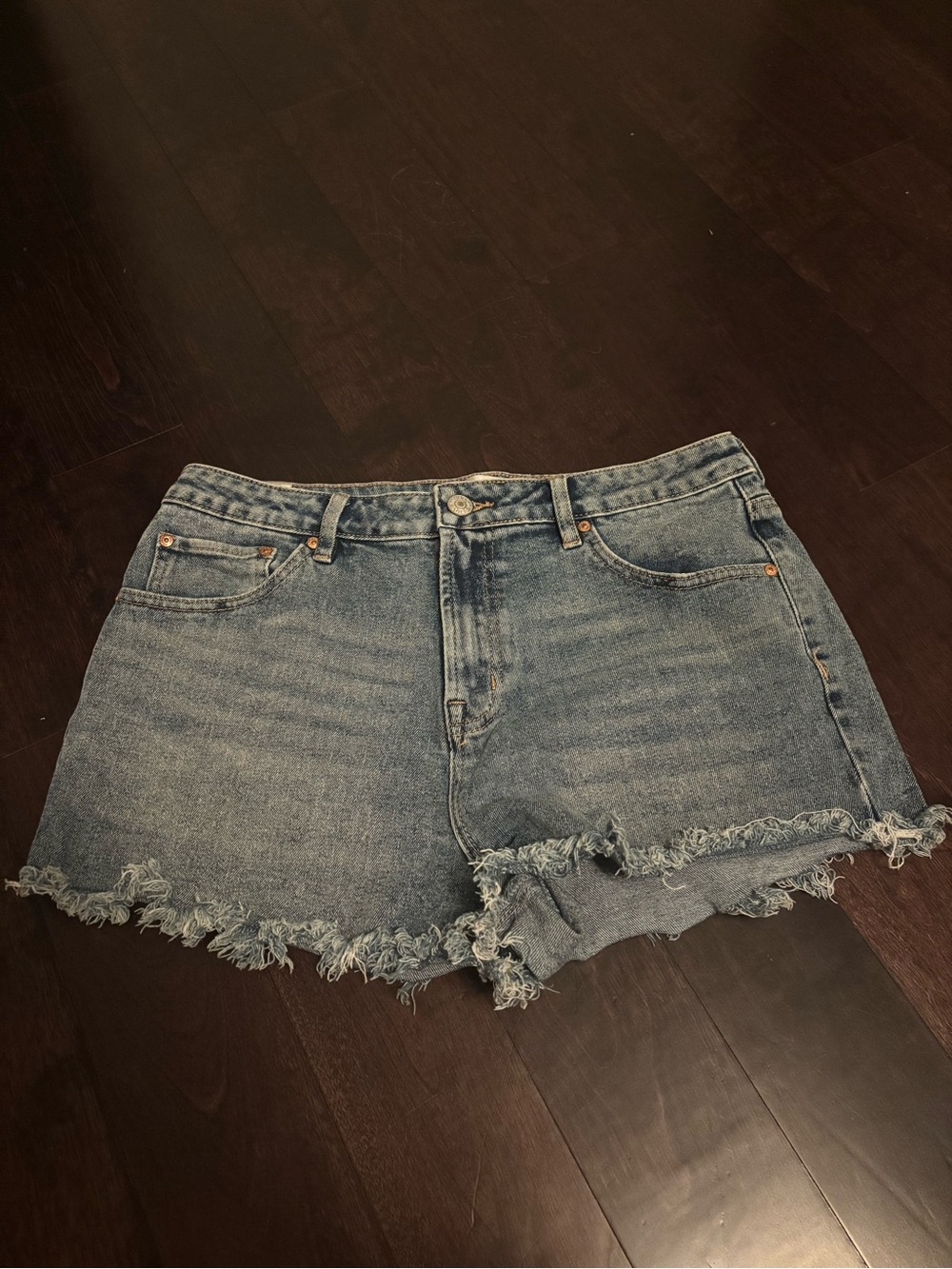 Madden Girl Distressed Light Blue Denim Cutoff Shorts